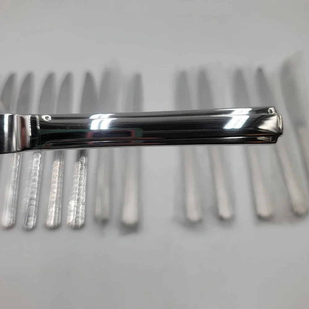14pc Oneida Etage Stainless Flatware Knife Set 10 Dinner 4 Serrated USA Made New